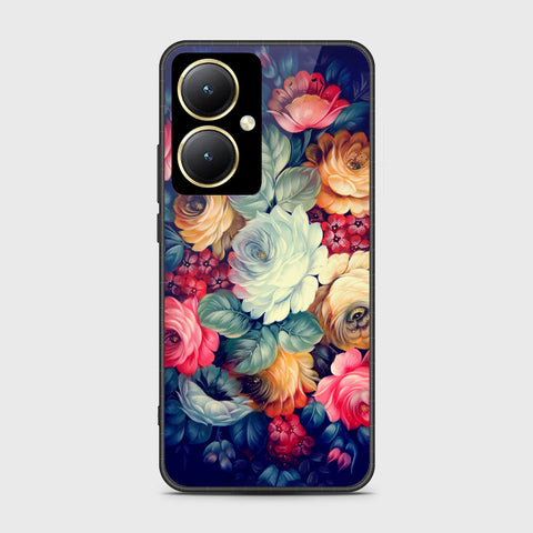 Vivo Y35 Plus Cover- Floral Series 2 - HQ Ultra Shine Premium Infinity Glass Soft Silicon Borders Case