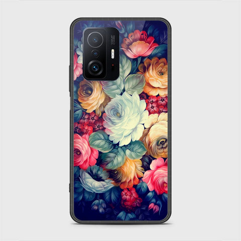 Xiaomi 11T Pro Cover- Floral Series 2 - HQ Ultra Shine Premium Infinity Glass Soft Silicon Borders Case