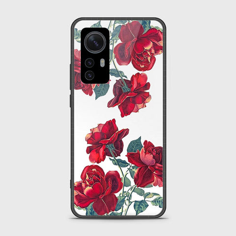 Xiaomi 12X Cover- Floral Series 2 - HQ Ultra Shine Premium Infinity Glass Soft Silicon Borders Case