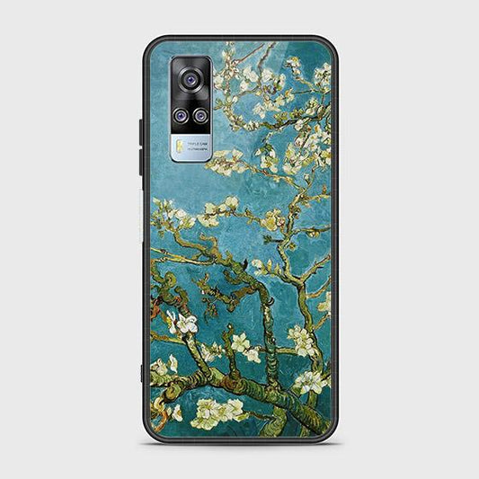 Vivo Y31 Cover - Floral Series 2 - HQ Ultra Shine Premium Infinity Glass Soft Silicon Borders Case