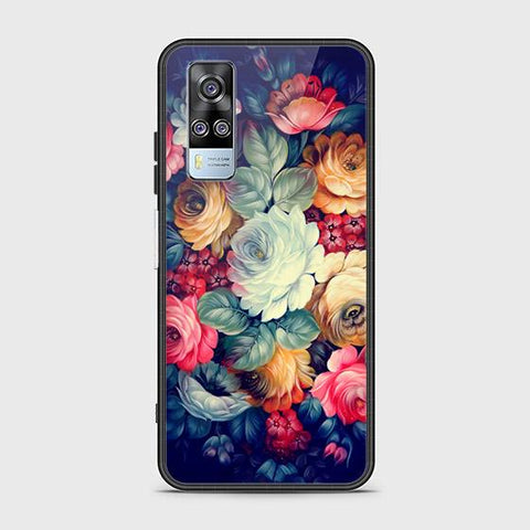 Vivo Y51a Cover - Floral Series 2 - HQ Ultra Shine Premium Infinity Glass Soft Silicon Borders Case