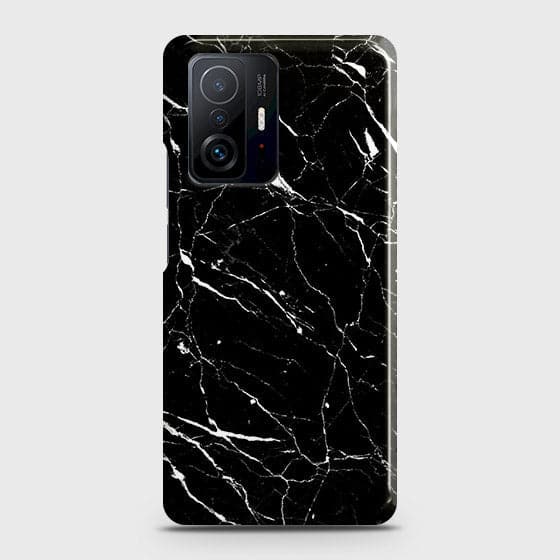 Xiaomi 11T Pro Cover - Trendy Black Marble Printed Hard Case with Life Time Colors Guarantee