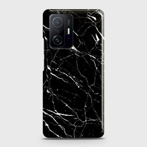 Xiaomi 11T Pro Cover - Trendy Black Marble Printed Hard Case with Life Time Colors Guarantee