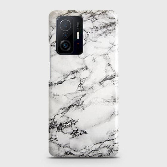 Xiaomi 11T Pro Cover - Matte Finish - Trendy Mysterious White Marble Printed Hard Case with Life Time Colors Guarantee