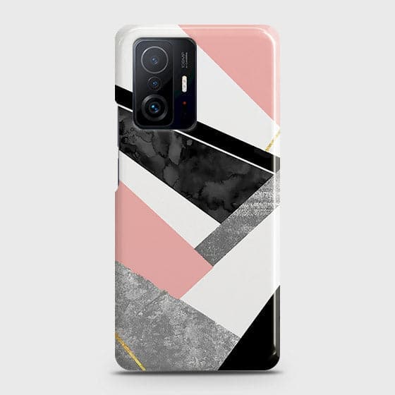 Xiaomi 11T Pro Cover - Matte Finish - Geometric Luxe Marble Trendy Printed Hard Case with Life Time Colors Guarantee