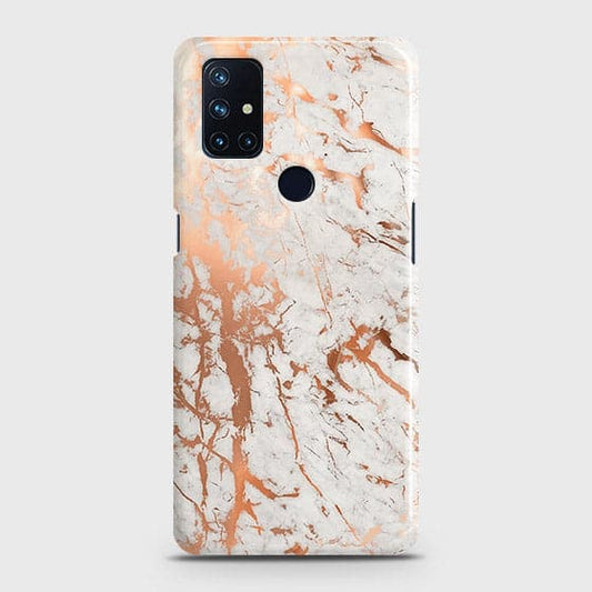 OnePlus Nord N10 5G Cover - In Chic Rose Gold Chrome Style Printed Hard Case with Life Time Colors Guarantee