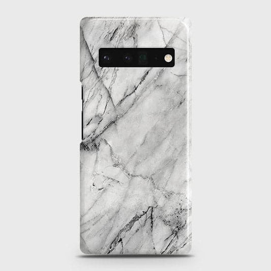 Google Pixel 6 Pro Cover - Matte Finish - Trendy White Marble Printed Hard Case with Life Time Colors Guarantee