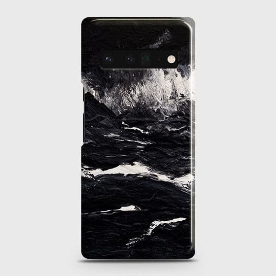 Google Pixel 6 Pro Cover - Black Ocean Marble Trendy Printed Hard Case with Life Time Colors Guarantee