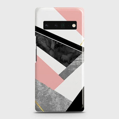 Google Pixel 6 Pro Cover - Matte Finish - Geometric Luxe Marble Trendy Printed Hard Case with Life Time Colors Guarantee