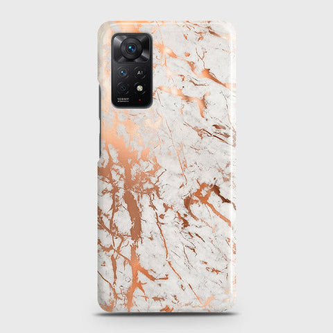 Xiaomi Redmi Note 11 Cover - In Chic Rose Gold Chrome Style Printed Hard Case with Life Time Colors Guarantee