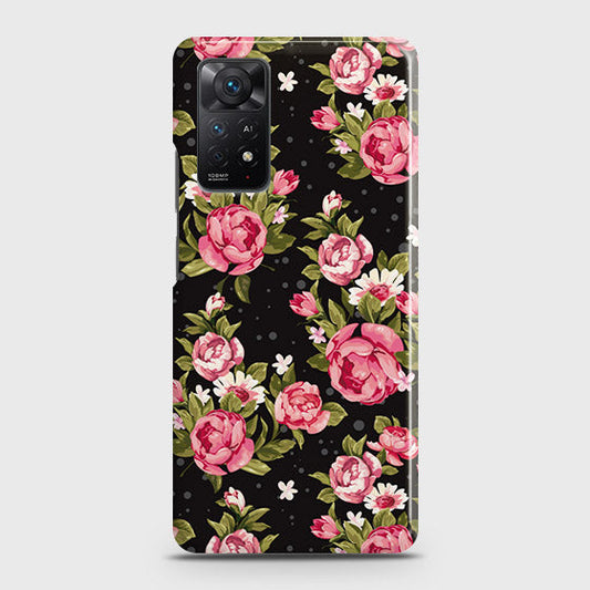 Xiaomi Redmi Note 11 - Trendy Pink Rose Vintage Flowers Printed Hard Case with Life Time Colors Guarante