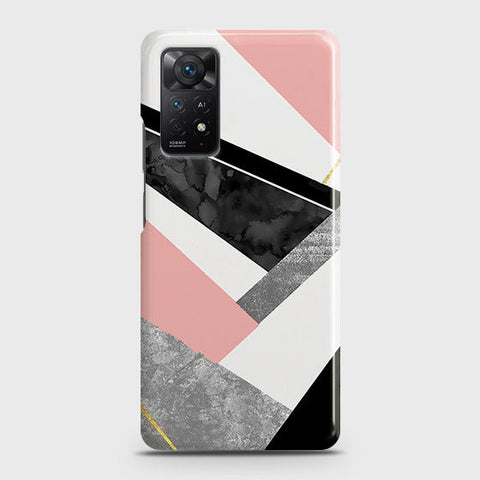 Xiaomi Redmi Note 11 Cover - Matte Finish - Geometric Luxe Marble Trendy Printed Hard Case with Life Time Colors Guarantee