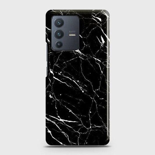 Vivo V23 5G Cover - Trendy Black Marble Printed Hard Case with Life Time Colors Guarantee