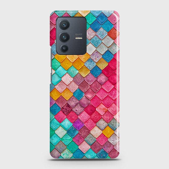 Vivo S12 Cover - Chic Colorful Mermaid Printed Hard Case with Life Time Colors Guarantee