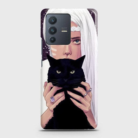 Vivo S12 Cover - Trendy Wild Black Cat Printed Hard Case with Life Time Colors Guarantee