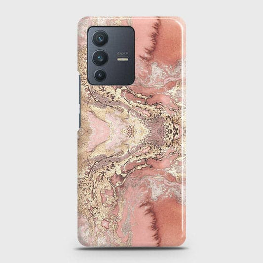 Vivo V23 5G Cover - Trendy Chic Rose Gold Marble Printed Hard Case with Life Time Colors Guarantee B78