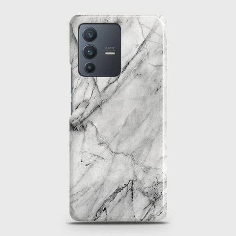 Vivo S12 Cover - Matte Finish - Trendy White Marble Printed Hard Case with Life Time Colors Guarantee