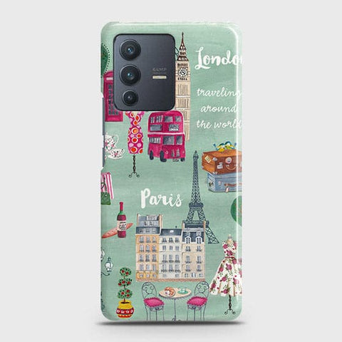 Vivo V23 5G Cover - Matte Finish - London, Paris, New York ModernPrinted Hard Case with Life Time Colors Guarantee