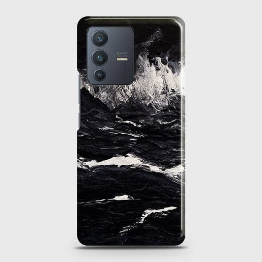 Vivo S12 Cover - Black Ocean Marble Trendy Printed Hard Case with Life Time Colors Guarantee