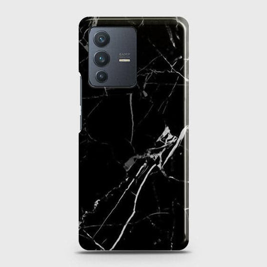 Vivo V23 5G Cover - Black Modern Classic Marble Printed Hard Case with Life Time Colors Guarantee