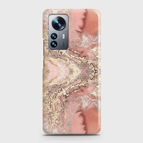 Xiaomi 12X Cover - Trendy Chic Rose Gold Marble Printed Hard Case with Life Time Colors Guarantee