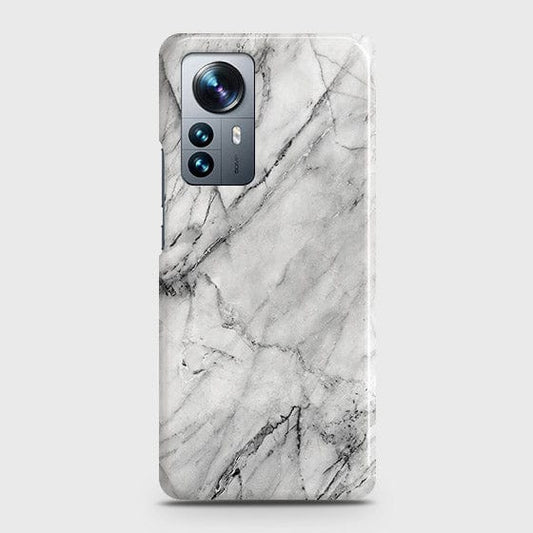 Xiaomi 12 Cover - Matte Finish - Trendy White Floor Marble Printed Hard Case with Life Time Colors Guarantee