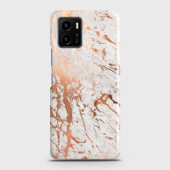 Vivo Y15a Cover - In Chic Rose Gold Chrome Style Printed Hard Case with Life Time Colors Guarantee