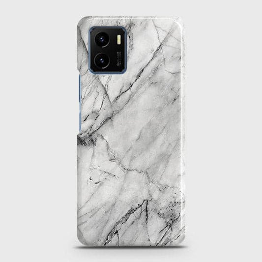 Vivo Y15s Cover - Matte Finish - Trendy White Marble Printed Hard Case with Life Time Colors Guarantee B (28) 1