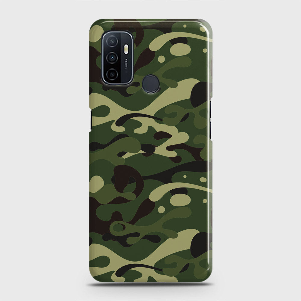 Oppo A53 Cover - Camo Series - Forest Green Design - Matte Finish - Snap On Hard Case with LifeTime Colors Guarantee