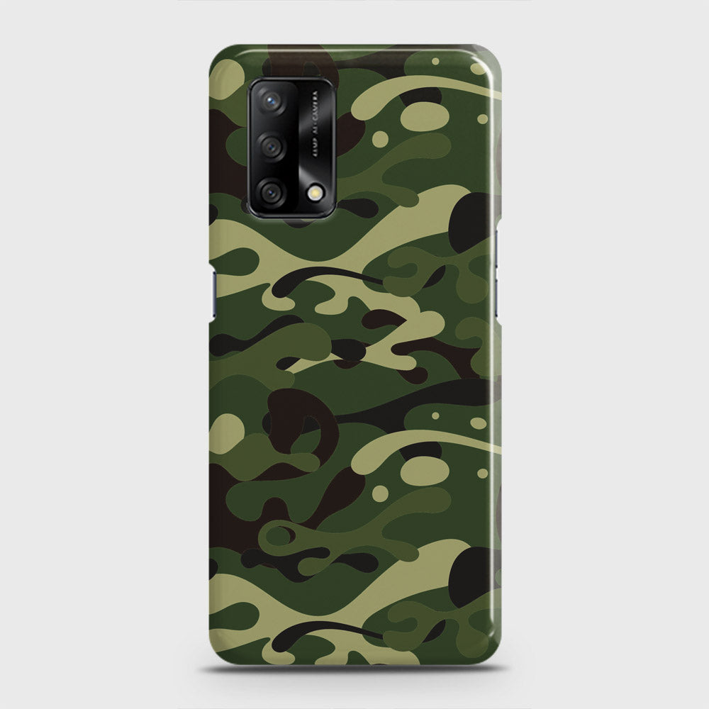 Oppo F19 Cover - Camo Series - Forest Green Design - Matte Finish - Snap On Hard Case with LifeTime Colors Guarantee