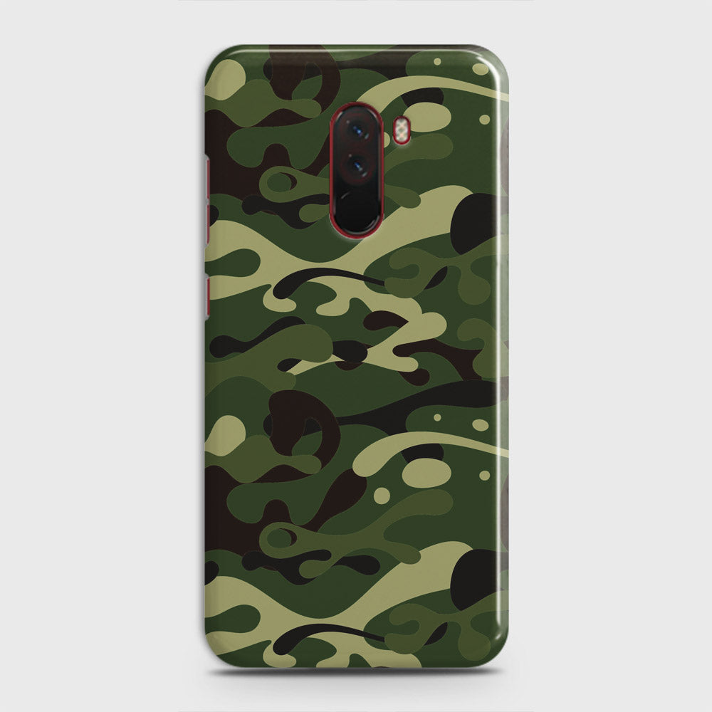 Xiaomi Pocophone F1  Cover - Camo Series - Forest Green Design - Matte Finish - Snap On Hard Case with LifeTime Colors Guarantee