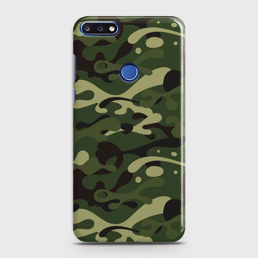 Huawei Honor 7C Cover - Camo Series - Forest Green Design - Matte Finish - Snap On Hard Case with LifeTime Colors Guarantee