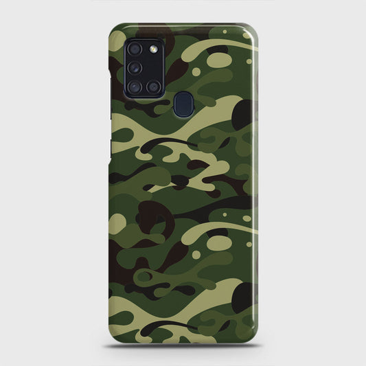 Samsung Galaxy A21s Cover - Camo Series - Forest Green Design - Matte Finish - Snap On Hard Case with LifeTime Colors Guarantee