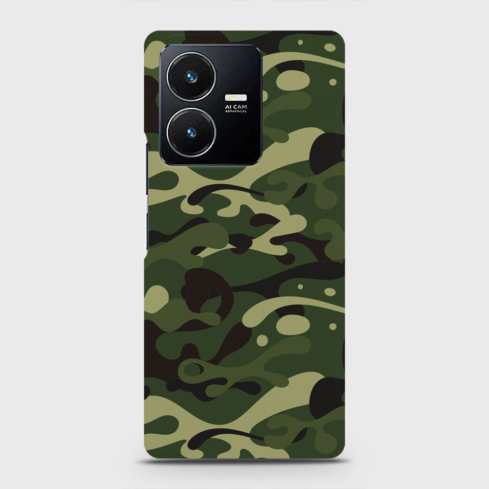 Vivo Y22 Cover - Camo Series - Forest Green Design - Matte Finish - Snap On Hard Case with LifeTime Colors Guarantee