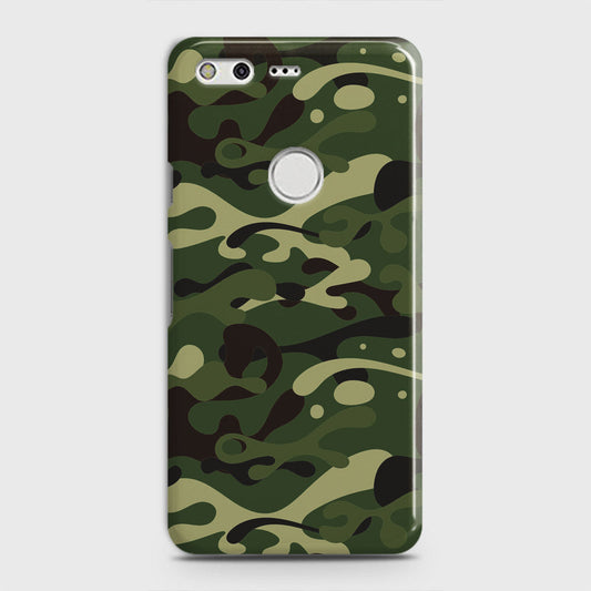 Google Pixel Cover - Camo Series - Forest Green Design - Matte Finish - Snap On Hard Case with LifeTime Colors Guarantee