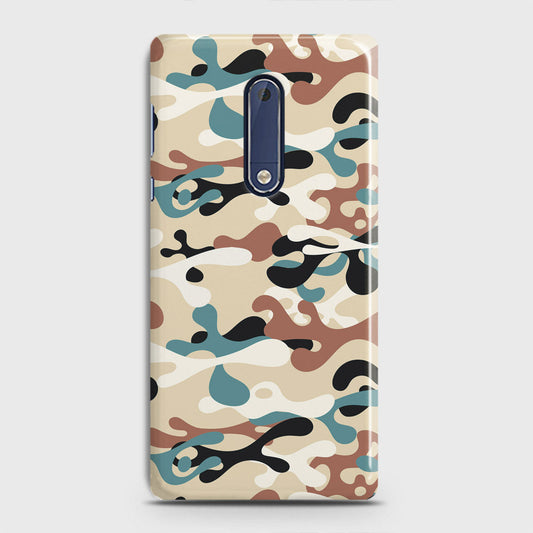 Nokia 5 Cover - Camo Series - Black & Brown Design - Matte Finish - Snap On Hard Case with LifeTime Colors Guarantee