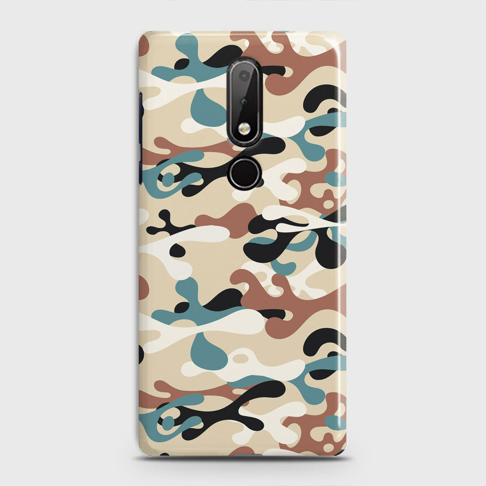 Nokia 6.1 Plus Cover - Camo Series - Black & Brown Design - Matte Finish - Snap On Hard Case with LifeTime Colors Guarantee