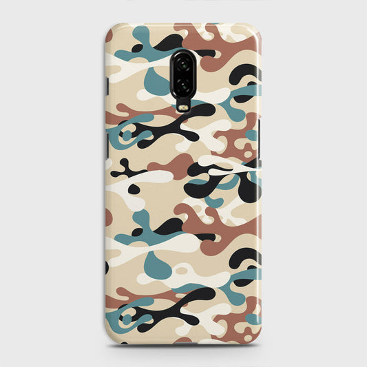 OnePlus 6T  Cover - Camo Series - Black & Brown Design - Matte Finish - Snap On Hard Case with LifeTime Colors Guarantee