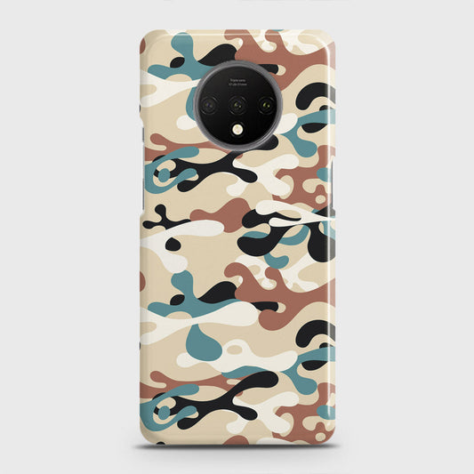 OnePlus 7T Cover - Camo Series - Black & Brown Design - Matte Finish - Snap On Hard Case with LifeTime Colors Guarantee