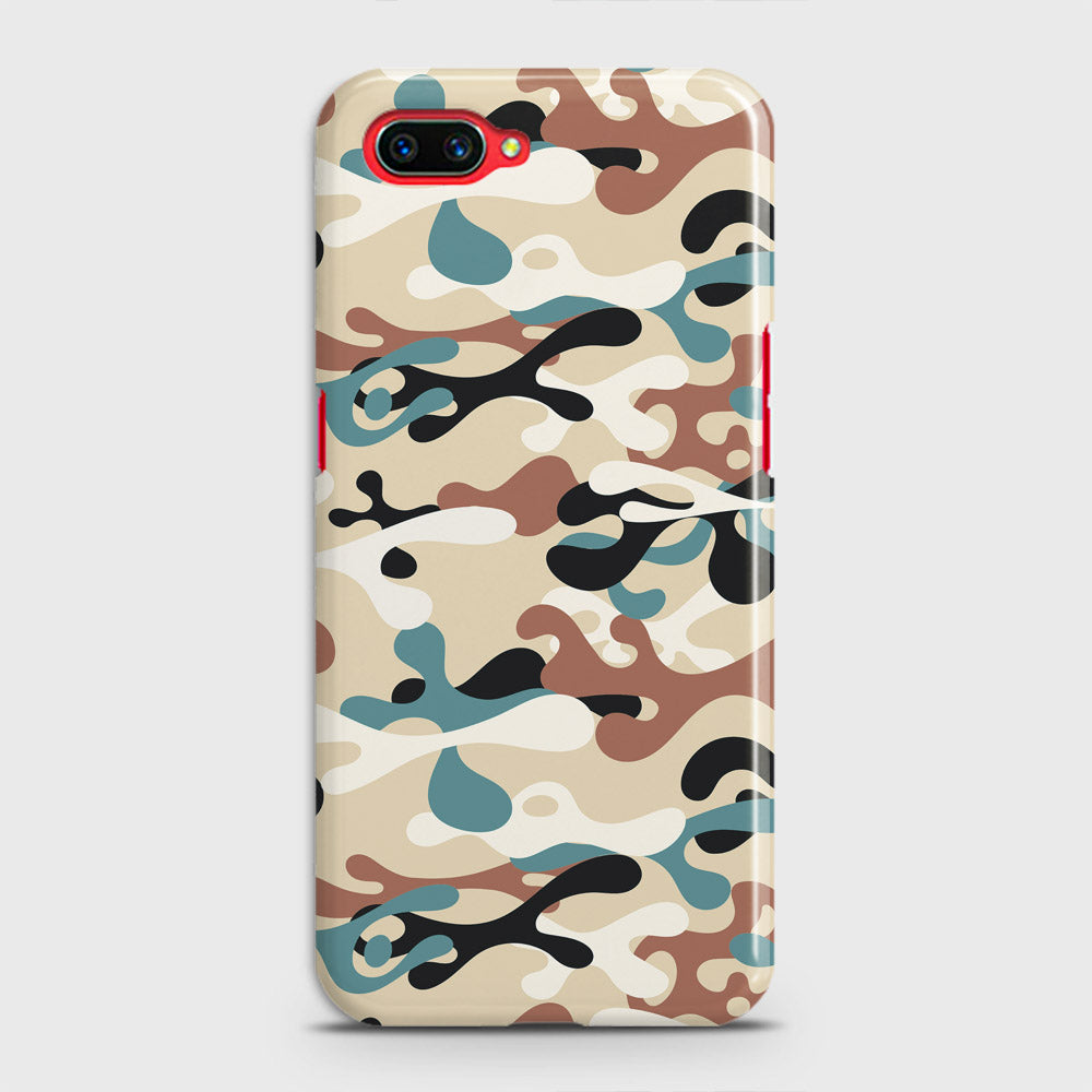 Oppo A3S Cover - Camo Series - Black & Brown Design - Matte Finish - Snap On Hard Case with LifeTime Colors Guarantee