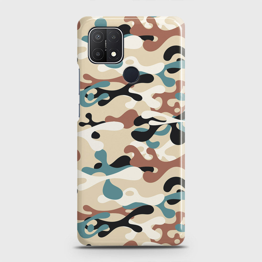 Oppo A15 Cover - Camo Series - Black & Brown Design - Matte Finish - Snap On Hard Case with LifeTime Colors Guarantee