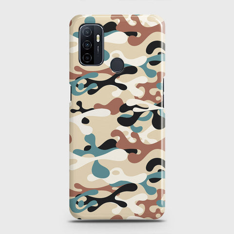 Oppo A53 Cover - Camo Series - Black & Brown Design - Matte Finish - Snap On Hard Case with LifeTime Colors Guarantee