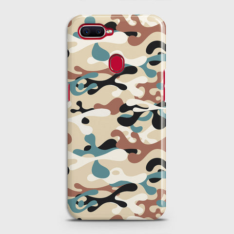 Oppo F9 Cover - Camo Series - Black & Brown Design - Matte Finish - Snap On Hard Case with LifeTime Colors Guarantee