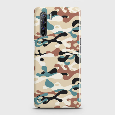 Oppo F15 Cover - Camo Series - Black & Brown Design - Matte Finish - Snap On Hard Case with LifeTime Colors Guarantee