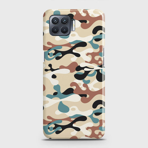 Oppo F17 Cover - Camo Series - Black & Brown Design - Matte Finish - Snap On Hard Case with LifeTime Colors Guarantee