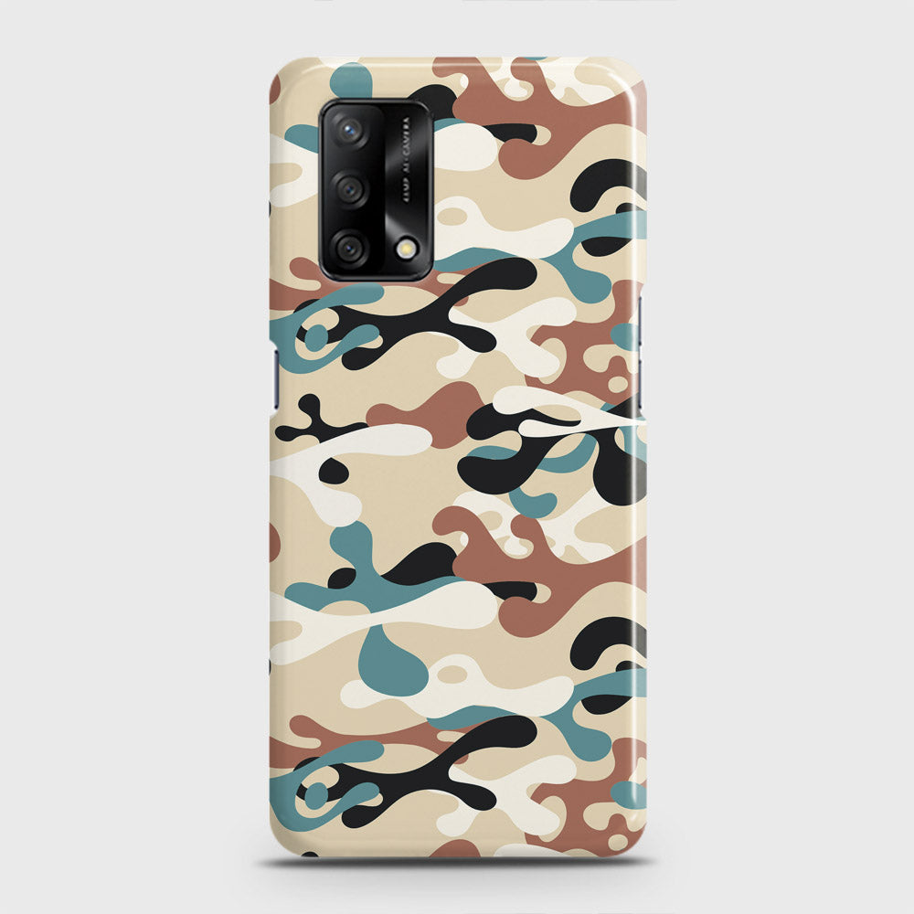 Oppo F19 Cover - Camo Series - Black & Brown Design - Matte Finish - Snap On Hard Case with LifeTime Colors Guarantee