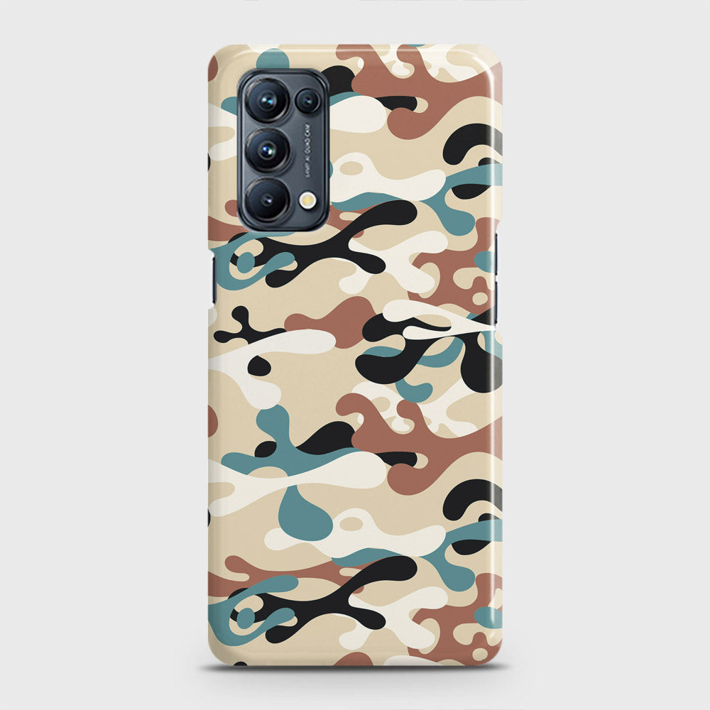 Oppo Reno 5 Pro 5G Cover - Camo Series - Black & Brown Design - Matte Finish - Snap On Hard Case with LifeTime Colors Guarantee