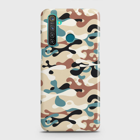 Realme 5 Cover - Camo Series - Black & Brown Design - Matte Finish - Snap On Hard Case with LifeTime Colors Guarantee