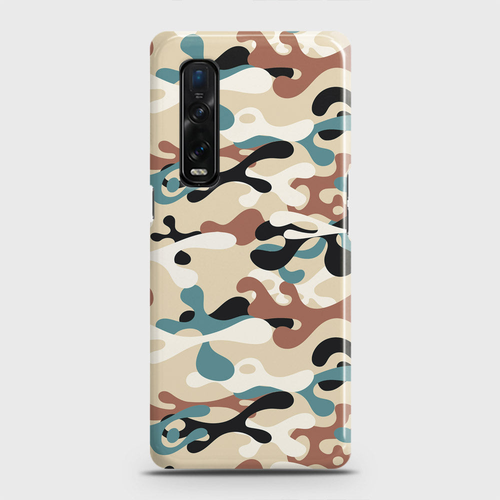 Oppo Find X2 Pro Cover - Camo Series - Black & Brown Design - Matte Finish - Snap On Hard Case with LifeTime Colors Guarantee
