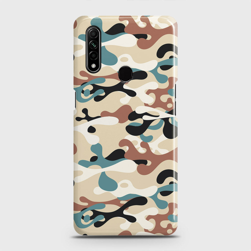 Oppo A8 Cover - Camo Series - Black & Brown Design - Matte Finish - Snap On Hard Case with LifeTime Colors Guarantee